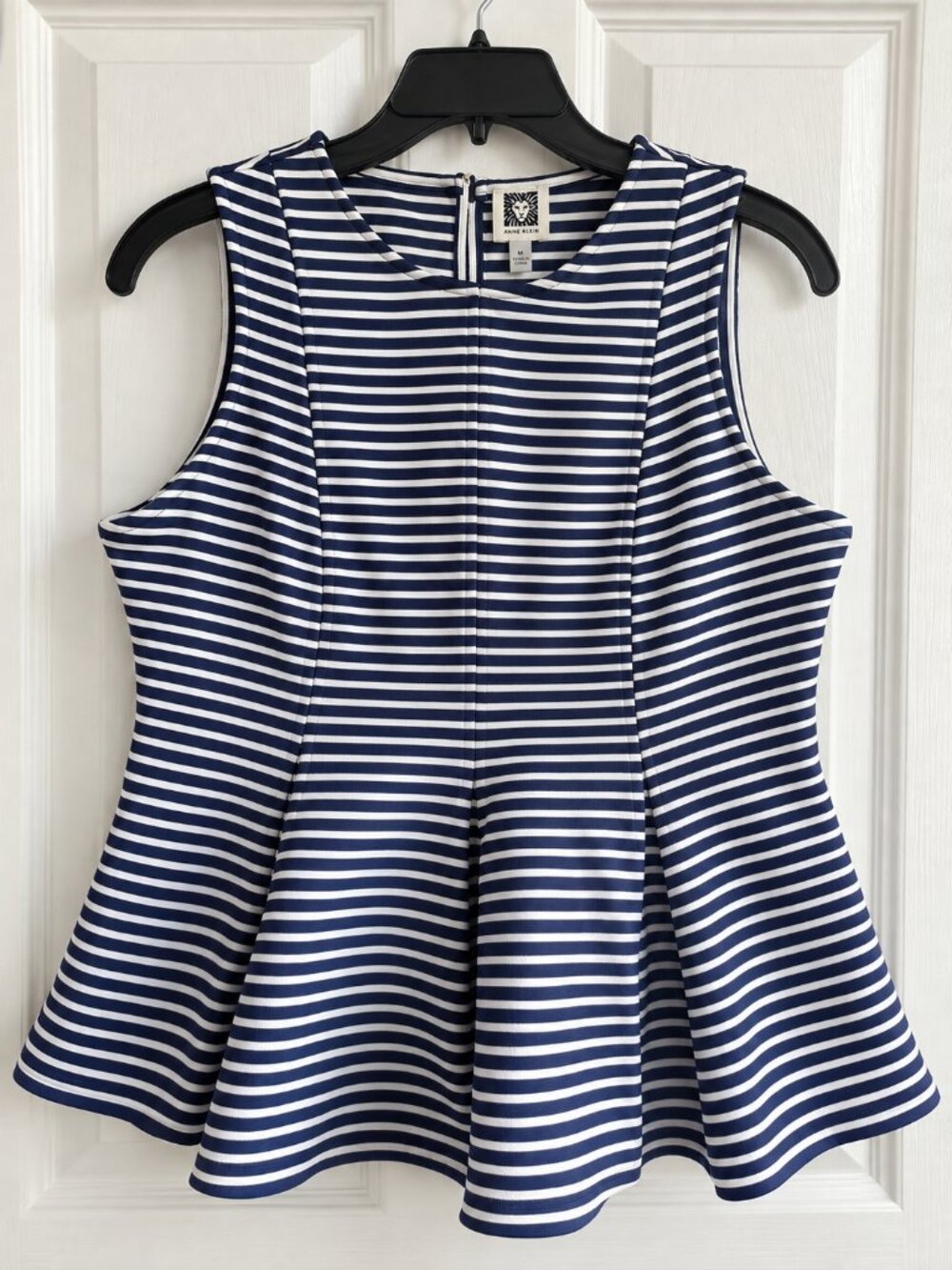 Women’s Navy & White Striped Sleeveless Fit & Flare Dress